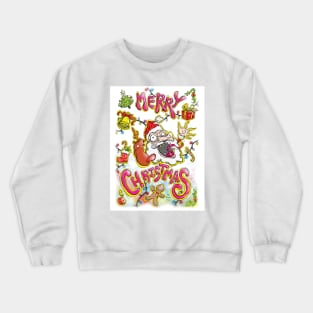 Merry Christmas with Old Man Joe! The BEST hand drawn, symbolic, out of this world Christmas Cartoon Design EVER. Crewneck Sweatshirt